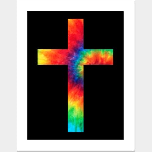 Tie Dye Cross Tie Dyed Religion Posters and Art